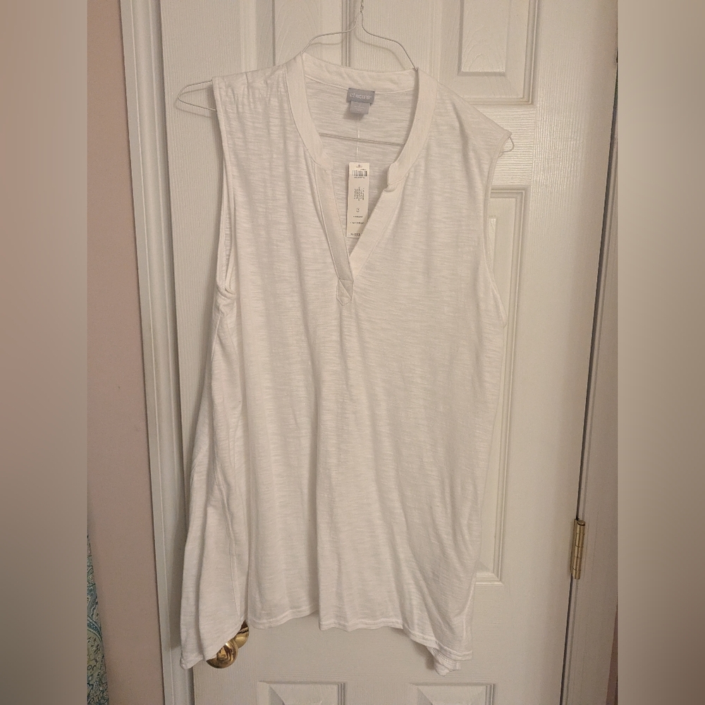 NWT Chico's White Sleeveless Tank XL ( Chicos Size 3)